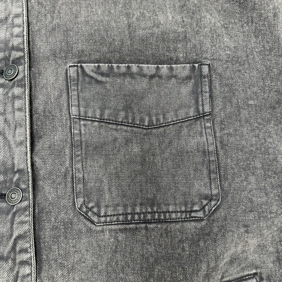 We The Free People Madison City Denim Jacket Womens Small Chore Black Western - Picture 4 of 10